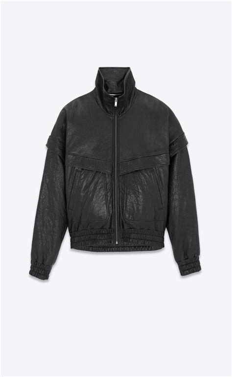 Saint Laurent bomber jacket in grained lambskin.